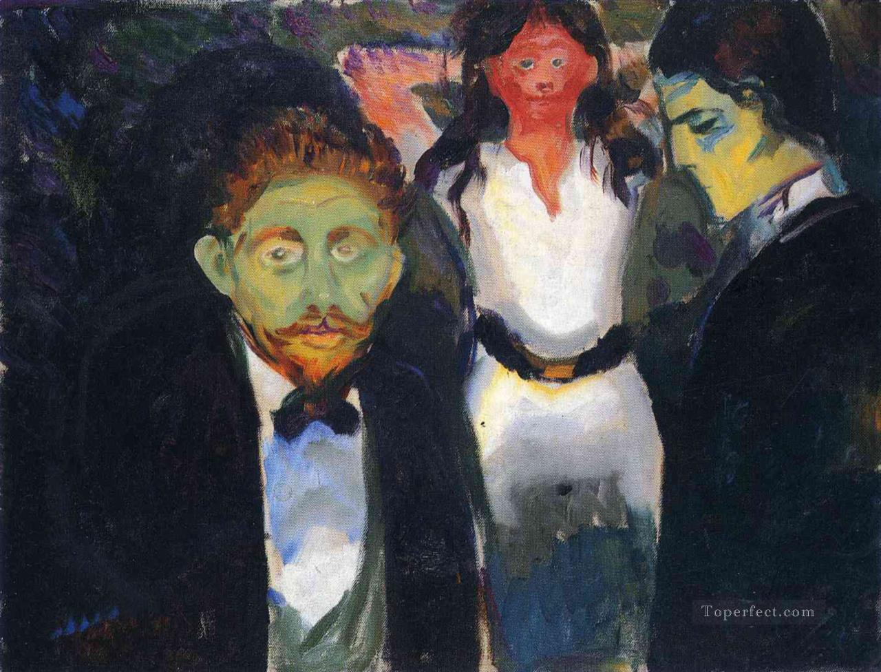 「緑の部屋」シリーズより「嫉妬」 1907年 エドヴァルド・ムンク油絵